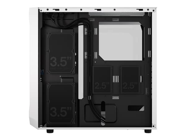 Fractal Design Focus 2, PC, Valkoinen, ATX, mikro ATX, Mini-ITX, Terästä, Karkaistu lasi, Multi, Kotelotuulettimet