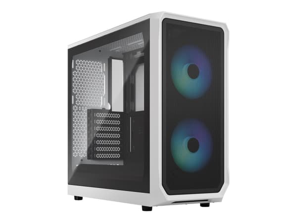 Fractal Design Focus 2, PC, Valkoinen, ATX, mikro ATX, Mini-ITX, Terästä, Karkaistu lasi, Multi, Kotelotuulettimet
