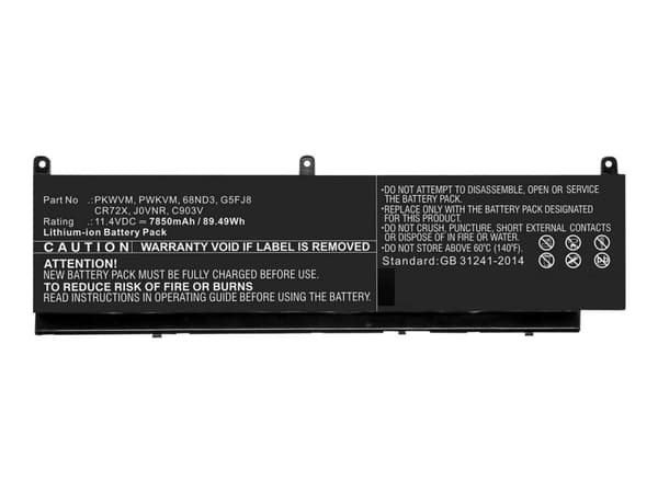 CoreParts - Batteri til bærbar PC (tilsvarer: Dell 68ND3, Dell C903V, Dell CR72X, Dell G5FJ8, Dell J0VNR, Dell PKWVM, Dell PWKVM) - litiumion - 7850