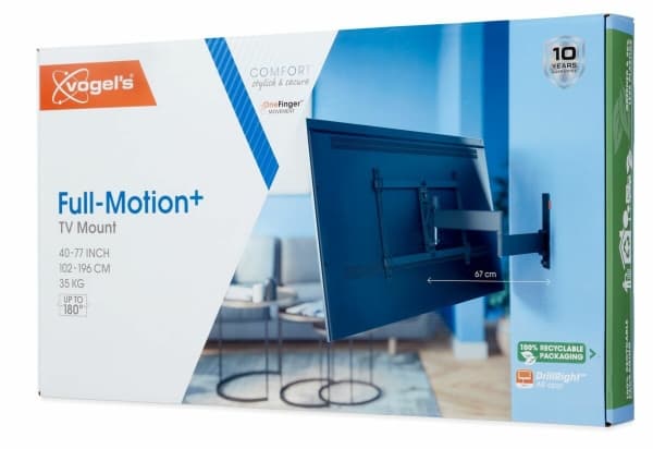 Vogel''s TVM 3643, 195,6 cm (77"), 100 x 100 mm, 600 x 400 mm, 0 - 20°, 180°, Svart