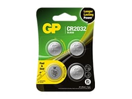 GP Batteries Lithium CR2032, Engangsbatteri, CR2032, Lithium-Manganese Dioxide (LiMnO2), 3 V, 4 stykker, 165 mAh