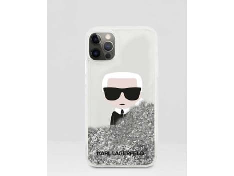 Karl Lagerfeld KLHCP12LGLIKSL iPhone12 Pro Max 6,7" sølv hardcase Ikonik Liquid Glitter