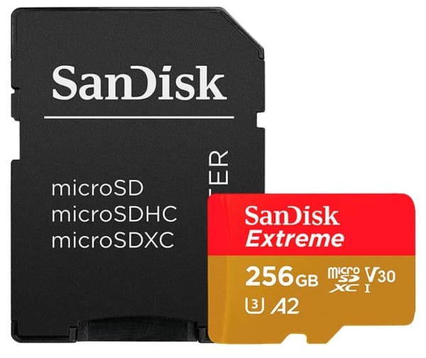 SanDisk Extreme PLUS - Flashminnekort (microSDXC til SD-adapter inkludert) - 256 GB - A2 / Video Class V30 / UHS-I U3 / Class10 - microSDXC UHS-I