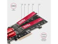 Miniatyrbild 3 av 5: Axagon PCEM2-ND, PCIe, M.2, Hankoppling, Fullhöjd/låg profil, PCIe 3.0, Svart, Röd