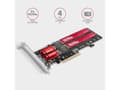 Miniatyrbild 2 av 5: Axagon PCEM2-ND, PCIe, M.2, Hankoppling, Fullhöjd/låg profil, PCIe 3.0, Svart, Röd