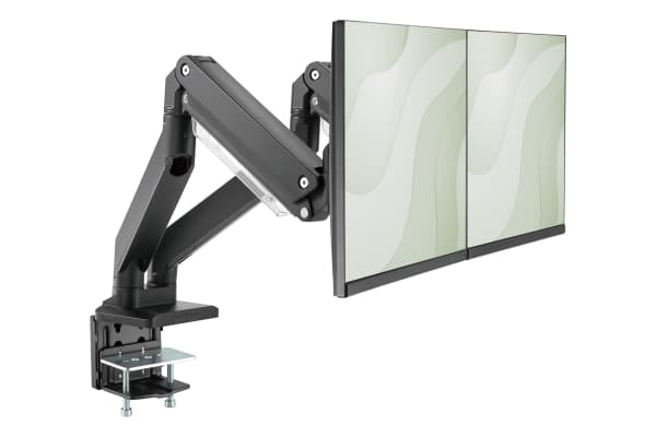 DIGITUS - Monteringssett (skrivebordsklemmemontering, 2 VESA-monteringsbøyler, 2 x svivelarmer) - for 2 LCD-display / bøyd LCD-display - gas spring -