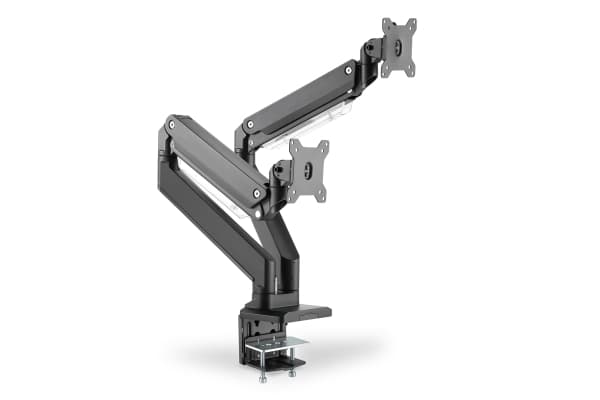 DIGITUS - Monteringssett (skrivebordsklemmemontering, 2 VESA-monteringsbøyler, 2 x svivelarmer) - for 2 LCD-display / bøyd LCD-display - gas spring -