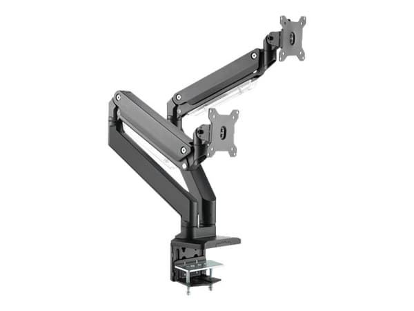 DIGITUS - Monteringssett (skrivebordsklemmemontering, 2 VESA-monteringsbøyler, 2 x svivelarmer) - for 2 LCD-display / bøyd LCD-display - gas spring -