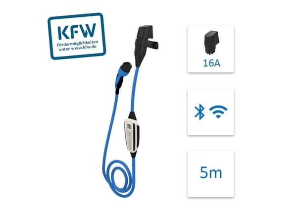 DiniTech NRGkick KfW Select WiFi&Bluetooth 5m Wallbox ladestasjon