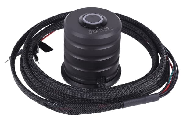 Alphacool 17434, Universell, Trykk-knapp, Aluminium, Sort, Rød, LED
