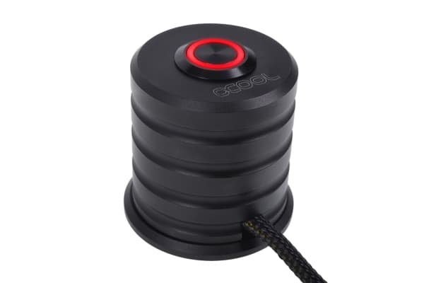 Alphacool 17434, Universell, Trykk-knapp, Aluminium, Sort, Rød, LED