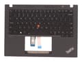 Miniatyrbild 1 av 2: Sunrex - Ersättningstangentbord för bärbar dator - med Trackpoint - bakgrundsbelyst - engelska - svart - med övre skydd - för ThinkPad T14s Gen 3 21B