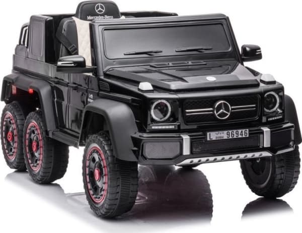 Lean Cars Enstaka elbil för barn 6x6 Mercedes Benz G63, svart
