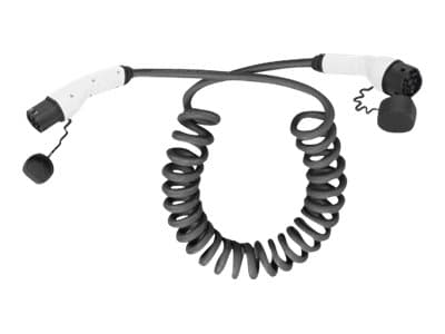DIGITUS - Strømkabelforlengelse - IEC 62196 Type 2 hann vernehette til IEC 62196 Type 2 hunn vernehette - 10 m - svart - spiral, single-phase
