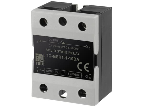 TRU COMPONENTS Puolijohderele TC-GSR-1-10DA 10 A Kytkentäjännite (max.): 480 V/AC DC-kytkentä 1 kpl