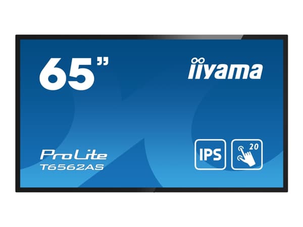 iiyama ProLite T6562AS-B1 - 65" Diagonalklasse (64.5" synlig) LED-bakgrunnsbelyst LCD-skjerm - interaktiv digital skilting - med innbygd mediespiller Sort