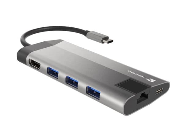 NATEC Fowler Plus, USB Type-C, Svart, Grå, MicroSD (TransFlash), MicroSDHC, MicroSDXC, SD, SDHC, Micro-USB, RJ-45, USB 3.2 Gen 1 (3.1 Gen 1) Type-A,