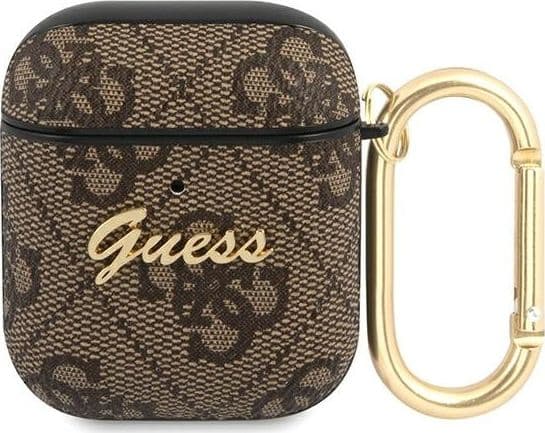 Guess GUA24GSMW AirPods cover brown 4G Script Metal Collection