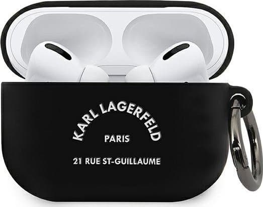 Karl Lagerfeld KLACAPSILRSGBK AirPods Pro -suojus musta/musta Silikoni RSG