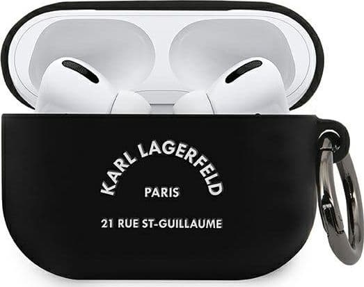Karl Lagerfeld KLACAPSILRSGBK AirPods Pro -suojus musta/musta Silikoni RSG
