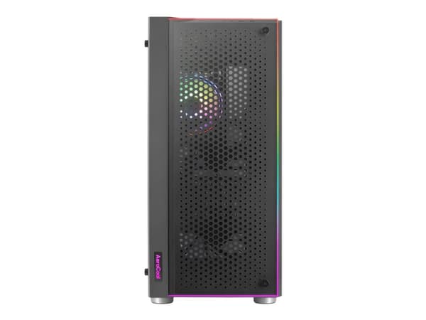 AeroCool Skribble - Mid tower - ATX - genomskinlig sidopanel (härdat glas) - ingen strömförsörjning (ATX) - svart - USB/ljud