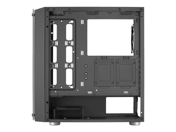 AeroCool Skribble - Mid tower - ATX - genomskinlig sidopanel (härdat glas) - ingen strömförsörjning (ATX) - svart - USB/ljud