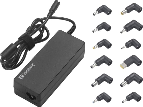 Sandberg - Strømadapter - EU+UK - AC 100-240 V - 90 watt - utgangskontakter: 12