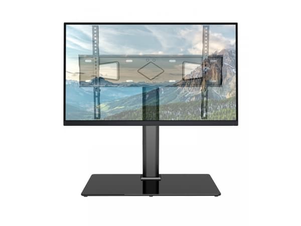 TECHly - Jalusta - LCD-näytölle - karkaistua lasia - musta - näytön koko: 32"-65" - pöytäjalusta