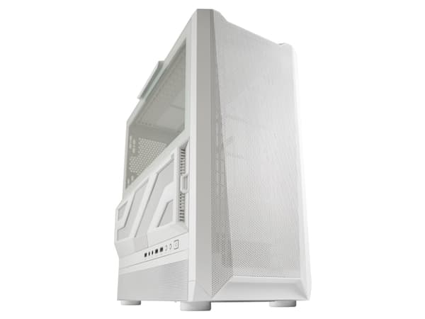 LC Power Gaming 900W Lumaxx Light - Mid tower - ATX - genomskinlig sidopanel (härdat glas) - vit - USB/ljud
