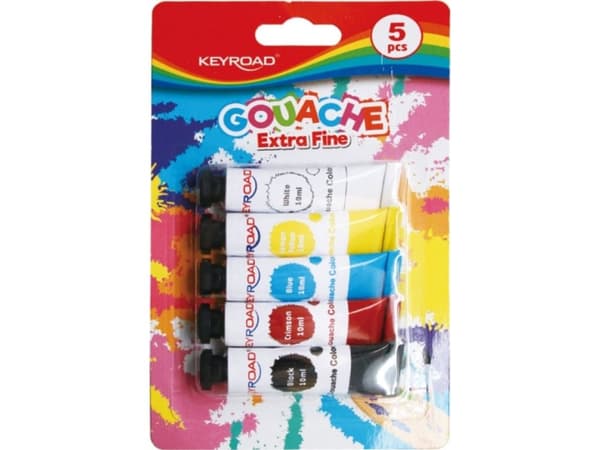 Keyroad Tempera maling 5 farger 5x10 ml
