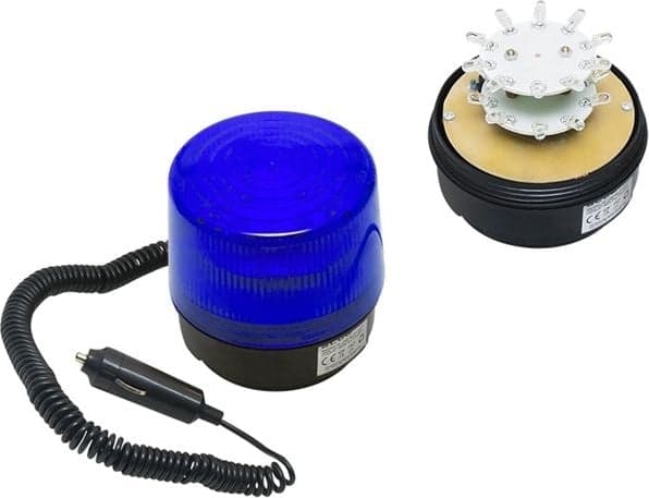 Blow LED varsellampe 12V (magnet, blå)
