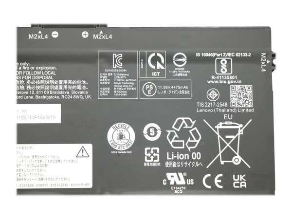 Simplo - Batteri til bærbar PC - litiumion - 3-cellers - 4570 mAh - 52.9 Wh - FRU - for ThinkPad X13 Yoga Gen 2 20W8, 20W9