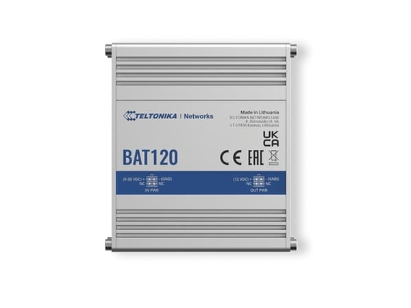 Teltonika - Strømforsyning (DIN-skinnemonterbar / ekstern) - DC 9 - 30 V - 22 watt - 2 x batteri - litiumion - 17 Wh