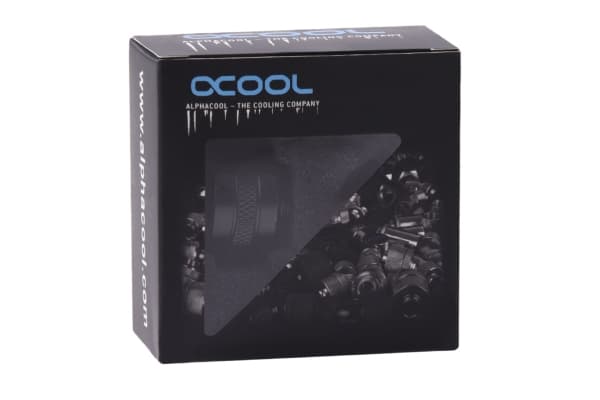 Alphacool 17473, Slangkoppling, mässing, Svart, 1/4", 23 mm, 2,6 cm