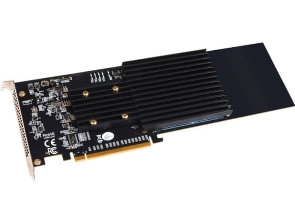 Fusion M.2 NVMe SSD 4x4 PCIe -kortti [Hiljainen] - SSD ei ole musta, Harmaa