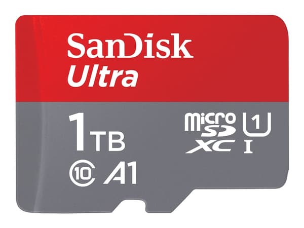 SanDisk Ultra - Flash-minneskort (microSDXC till SD-adapter inkluderad) - 1 TB - A1 / UHS Class 1 / Class10 - mikroSDXC UHS-I