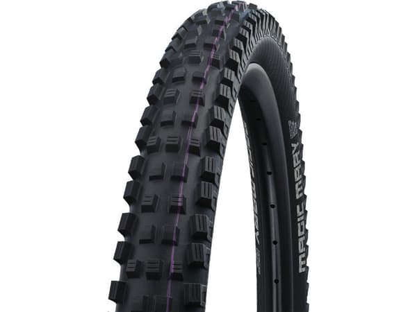Schwalbe Magic Mary HS 447, 27.5", MTB, Slanglöst Ready-däck, Folding bead, Berg, Off-road, Svart, Violett