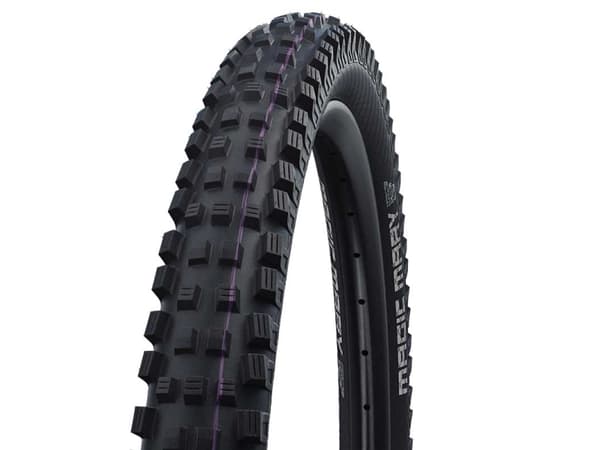 Schwalbe Magic Mary HS 447, 27.5", MTB, Slanglöst Ready-däck, Folding bead, Berg, Off-road, Svart, Violett