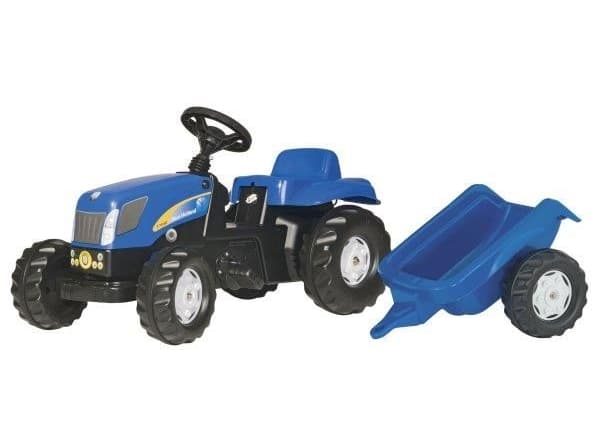 Rolly Toys rollyKid New Holland pedaltraktor med tilhenger