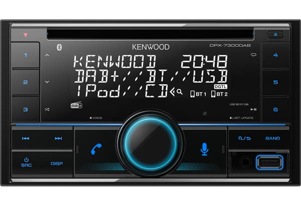 Kenwood Electronics DPX-7300DAB, Sort, 2 DIN, CD, AAC, FLAC, MP3, WAV, WMA, LCD, Tysk, Engelsk, Spansk, Fransk, Russisk