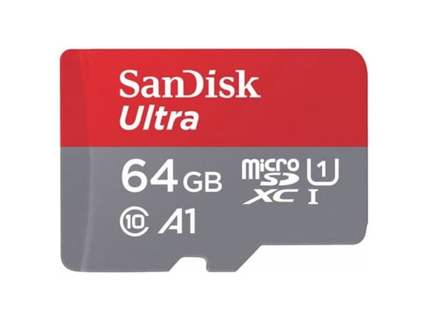 SanDisk Ultra - Flash-minneskort (microSDXC till SD-adapter inkluderad) - 64 GB - A1 / UHS-I U1 / Class10 - mikroSDXC UHS-I