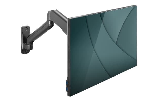 DIGITUS - Monteringssett (veggmontering) - for LCD-display / bøyd LCD-display - gas spring, swivel arm - aluminium, plastikk, stål - svart - skjermst