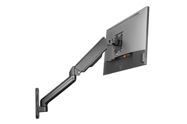 DIGITUS - Monteringssett (veggmontering) - for LCD-display / bøyd LCD-display - gas spring, swivel arm - aluminium, plastikk, stål - svart - skjermst