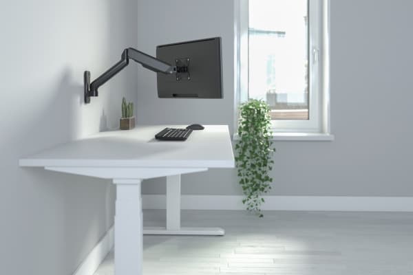 DIGITUS - Monteringssett (veggmontering) - for LCD-display / bøyd LCD-display - gas spring, swivel arm - aluminium, plastikk, stål - svart - skjermst