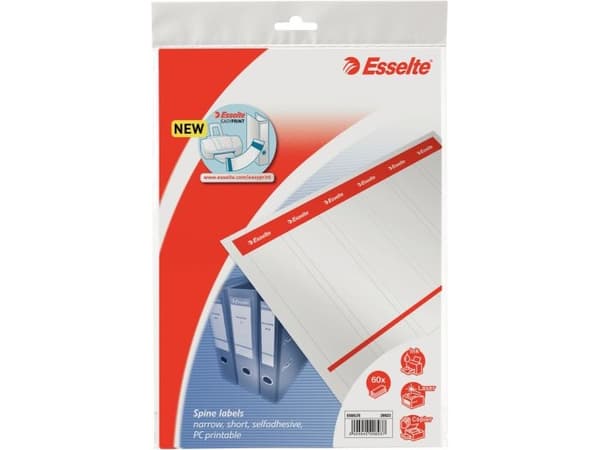 Esselte PC-baksidsetiketter för pärmar kartong 36x192mm 10 ark (10K131Y)
