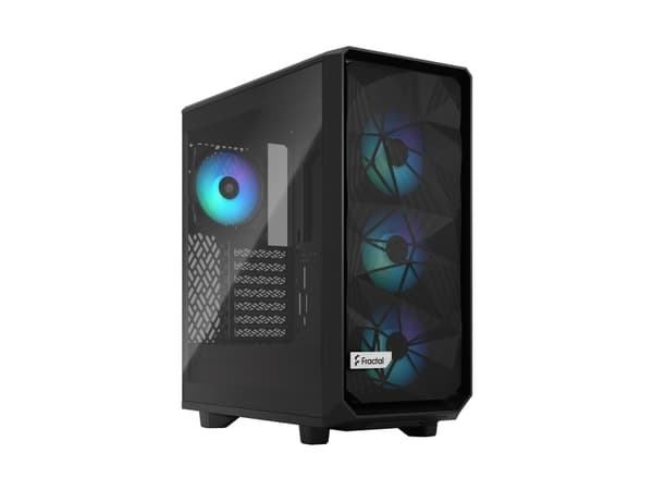 Fractal Design Meshify 2 Compact Lite - Mid tower - ATX - genomskinlig sidopanel (härdat glas) - ingen strömförsörjning (ATX) - svart TG ljus ton - U