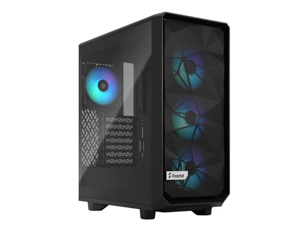 Fractal Design Meshify 2 Compact Lite - Mid tower - ATX - genomskinlig sidopanel (härdat glas) - ingen strömförsörjning (ATX) - svart TG ljus ton - U Svart