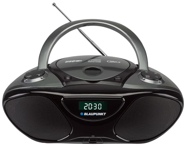 Blaupunkt BB14BK, 2 W, CD-tallennin, Sort, LCD, Strøm, Batteryidrevet, 230 mm
