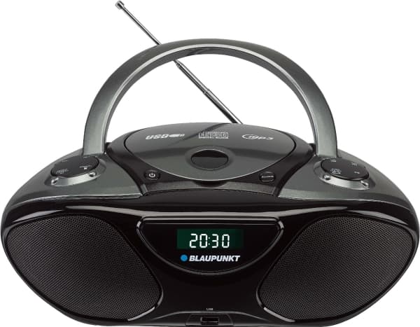Blaupunkt BB14BK, 2 W, CD-tallennin, Sort, LCD, Strøm, Batteryidrevet, 230 mm