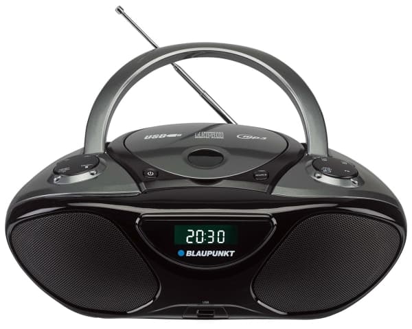 Blaupunkt BB14BK, 2 W, CD-tallennin, Sort, LCD, Strøm, Batteryidrevet, 230 mm